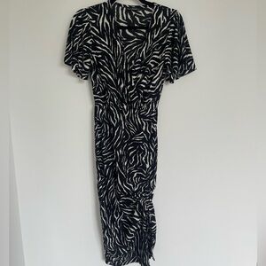 Zebra print midi dress